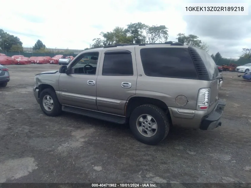 1GKEK13Z02R189218 2002 GMC Yukon Slt