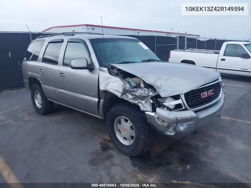 1GKEK13Z42R149594 2002 GMC Yukon Slt