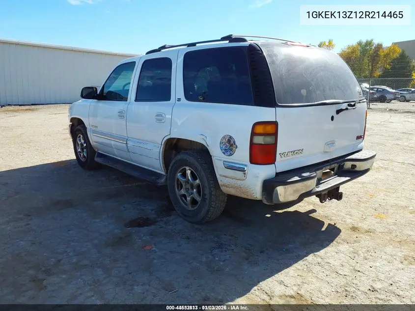 1GKEK13Z12R214465 2002 GMC Yukon Sle