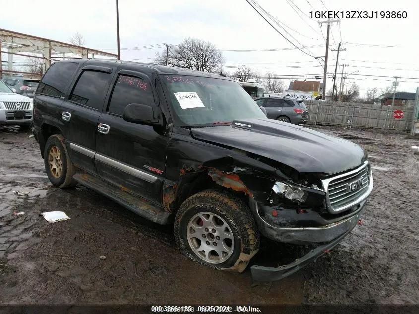 2003 GMC Yukon Slt VIN: 1GKEK13ZX3J193860 Lot: 38664185