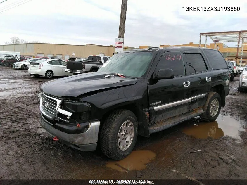 2003 GMC Yukon Slt VIN: 1GKEK13ZX3J193860 Lot: 38664185