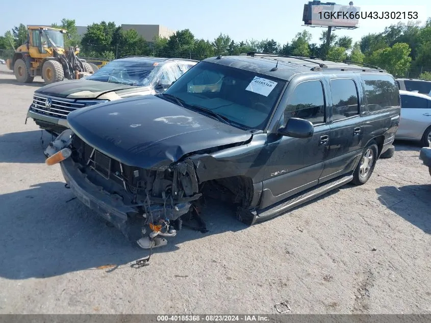 2003 GMC Yukon Xl 1500 Denali VIN: 1GKFK66U43J302153 Lot: 40185368