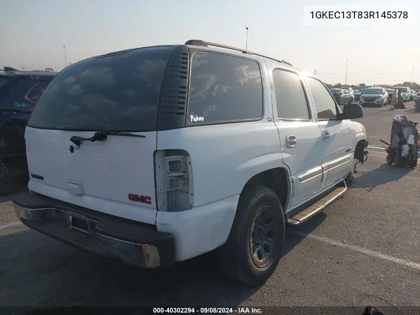 2003 GMC Yukon Slt VIN: 1GKEC13T83R145378 Lot: 40302294