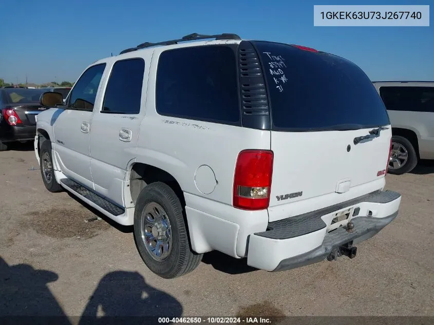 2003 GMC Yukon Denali VIN: 1GKEK63U73J267740 Lot: 40462650