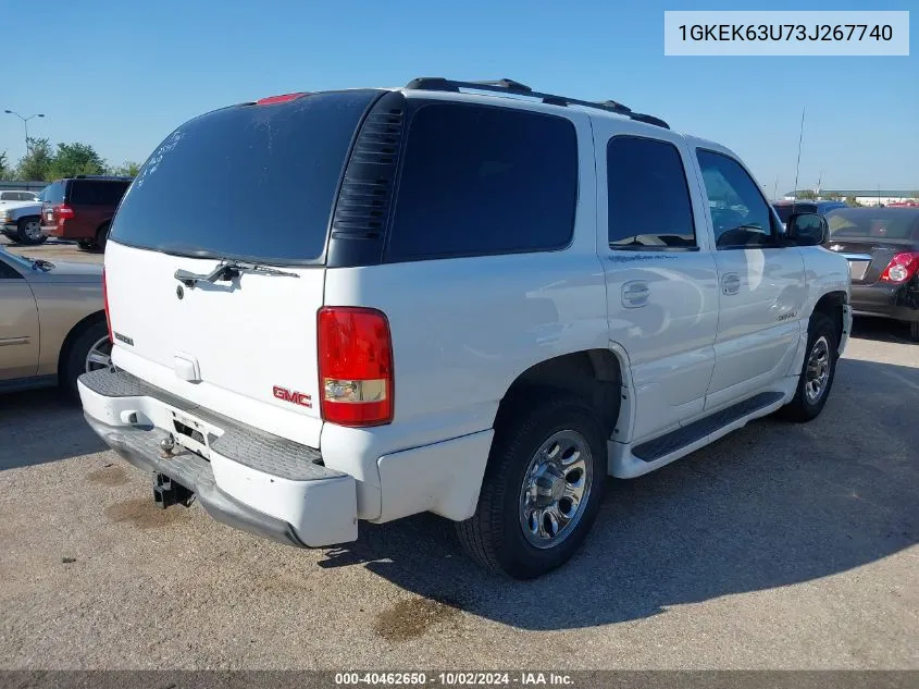 2003 GMC Yukon Denali VIN: 1GKEK63U73J267740 Lot: 40462650