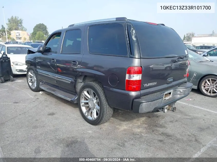 1GKEC13Z33R101700 2003 GMC Yukon