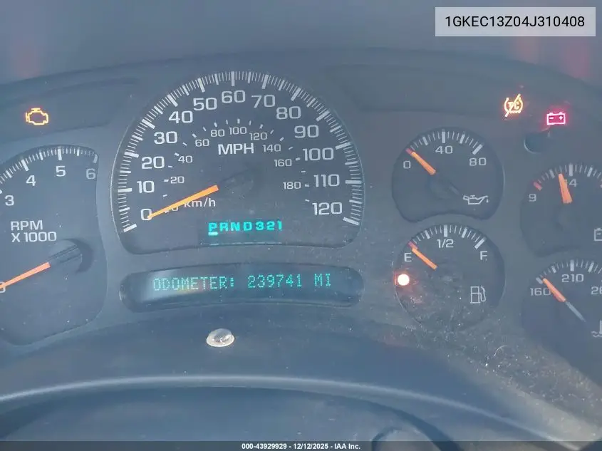 1GKEC13Z04J310408 2004 GMC Yukon Slt