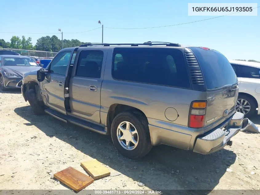 2005 GMC Yukon Xl 1500 Denali VIN: 1GKFK66U65J193505 Lot: 39481713