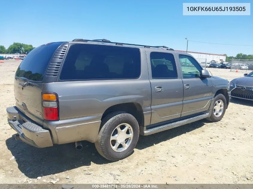 2005 GMC Yukon Xl 1500 Denali VIN: 1GKFK66U65J193505 Lot: 39481713