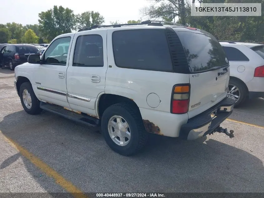 2005 GMC Yukon Slt VIN: 1GKEK13T45J113810 Lot: 40448937