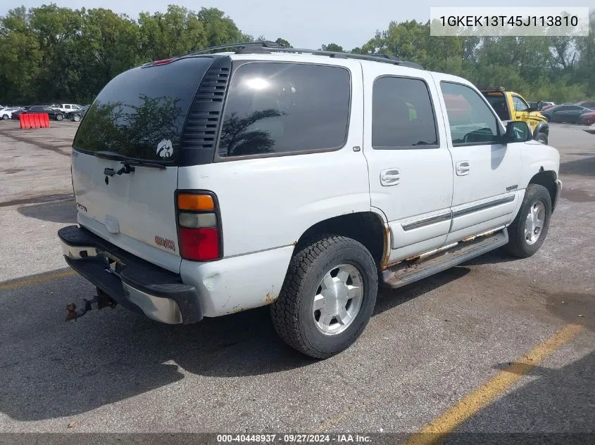 2005 GMC Yukon Slt VIN: 1GKEK13T45J113810 Lot: 40448937