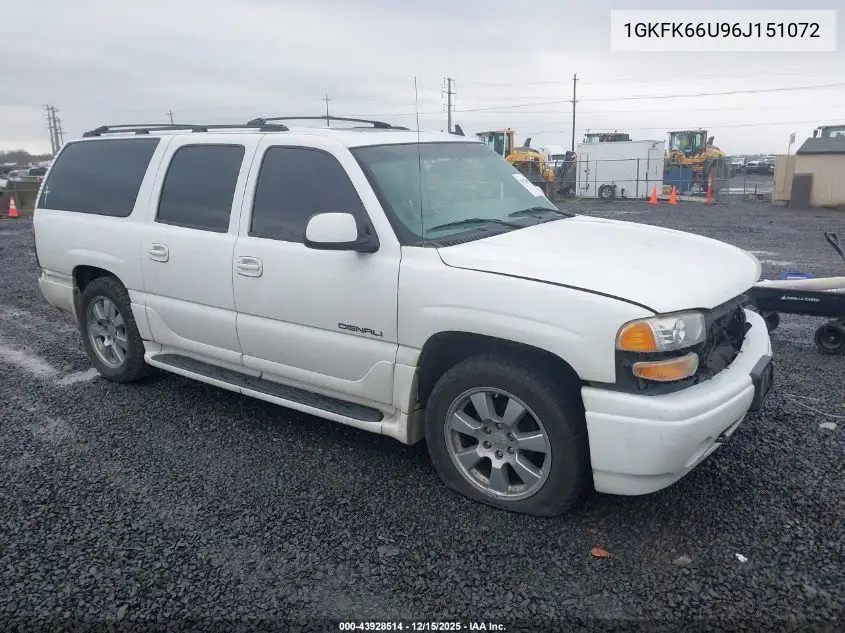 1GKFK66U96J151072 2006 GMC Yukon Xl 1500 Denali