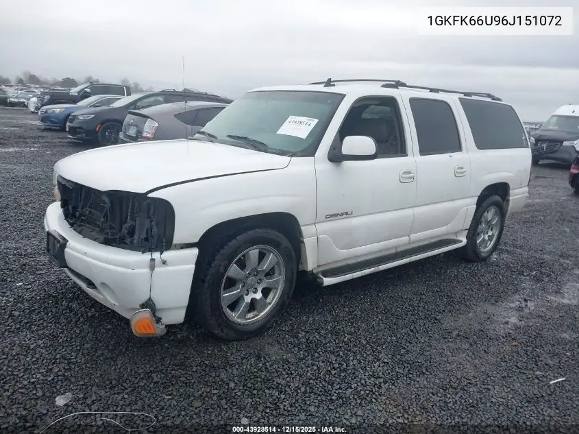 1GKFK66U96J151072 2006 GMC Yukon Xl 1500 Denali