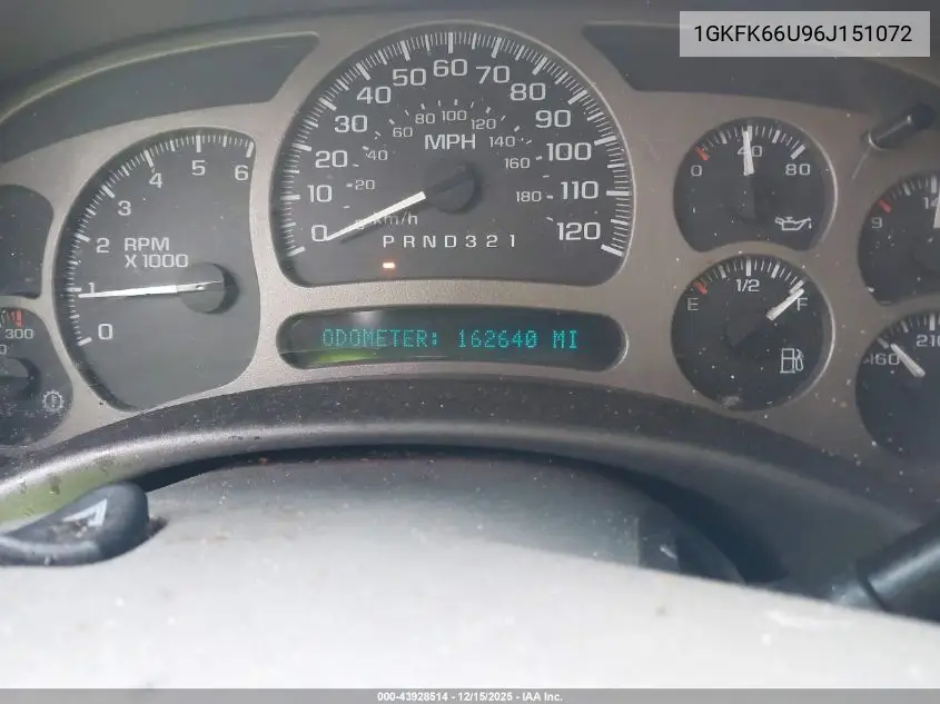 1GKFK66U96J151072 2006 GMC Yukon Xl 1500 Denali