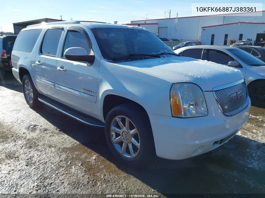 1GKFK66887J383361 2007 GMC Yukon Xl 1500 Denali