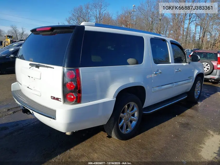 1GKFK66887J383361 2007 GMC Yukon Xl 1500 Denali