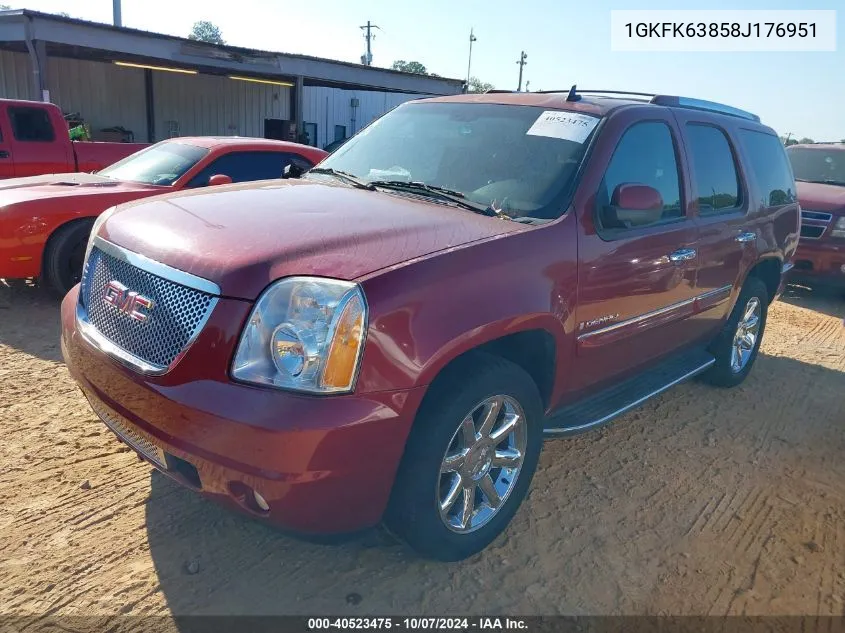 2008 GMC Yukon Denali VIN: 1GKFK63858J176951 Lot: 40523475