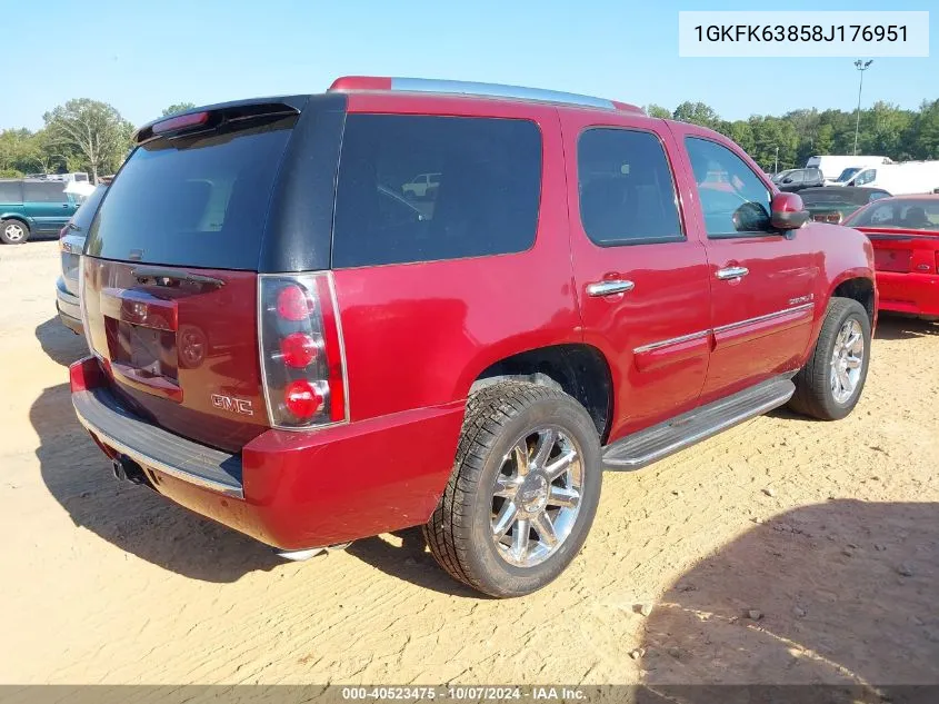 2008 GMC Yukon Denali VIN: 1GKFK63858J176951 Lot: 40523475