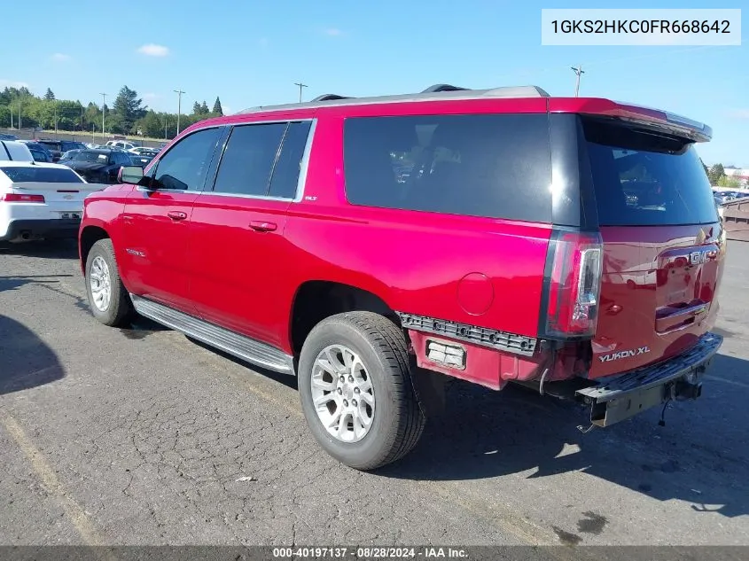 2015 GMC Yukon Xl 1500 Slt VIN: 1GKS2HKC0FR668642 Lot: 40197137