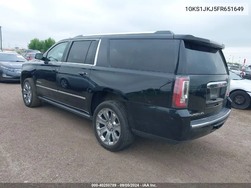 2015 GMC Yukon Xl Denali VIN: 1GKS1JKJ5FR651649 Lot: 40250789