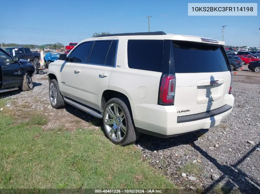 2015 GMC Yukon Slt VIN: 1GKS2BKC3FR114198 Lot: 40451226