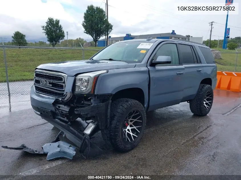 2016 GMC Yukon Slt VIN: 1GKS2BKC5GR275802 Lot: 40421750