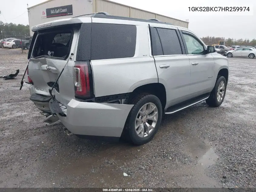 1GKS2BKC7HR259974 2017 GMC Yukon Slt