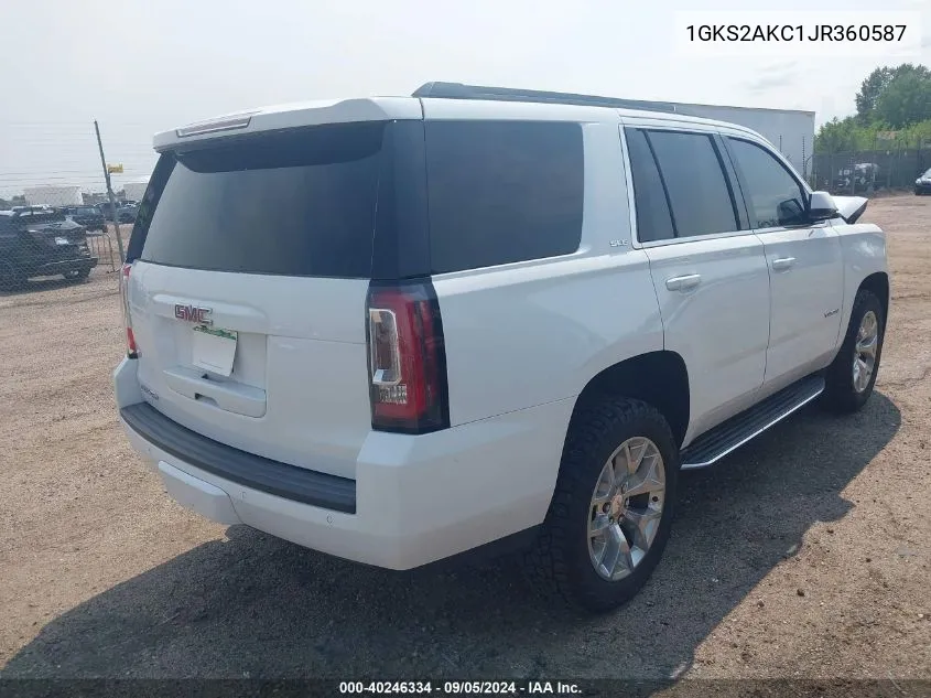 2018 GMC Yukon Sle VIN: 1GKS2AKC1JR360587 Lot: 40246334