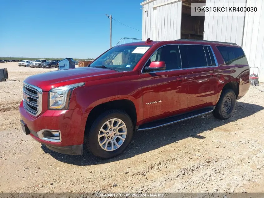 2019 GMC Yukon Xl Slt VIN: 1GKS1GKC1KR400030 Lot: 40401276