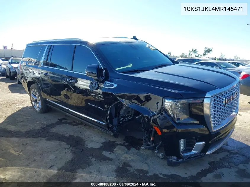 2021 GMC Yukon Xl 2Wd Denali VIN: 1GKS1JKL4MR145471 Lot: 40130203