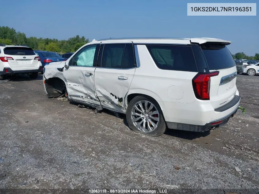 1GKS2DKL7NR196351 2022 GMC Yukon Denali Denali