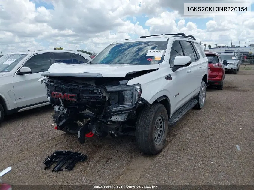 1GKS2CKL3NR220154 2022 GMC Yukon 4Wd At4