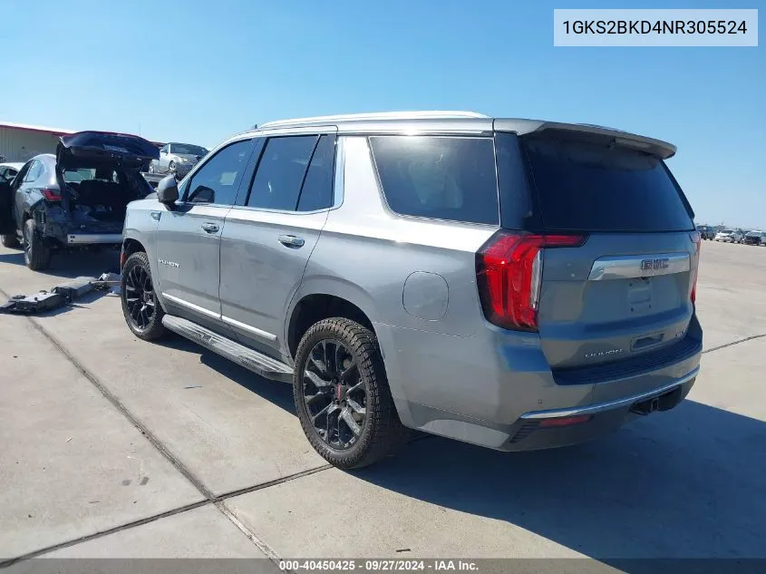 1GKS2BKD4NR305524 2022 GMC Yukon 4Wd Slt