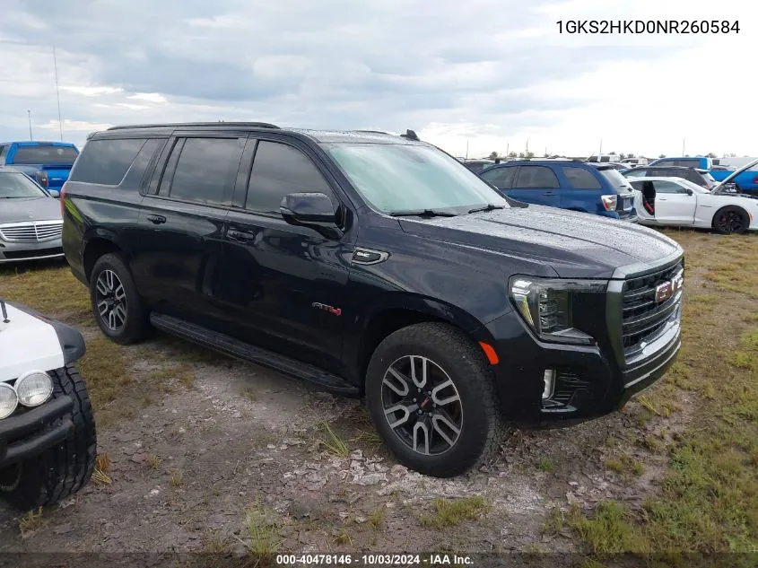 2022 GMC Yukon Xl 4Wd At4 VIN: 1GKS2HKD0NR260584 Lot: 40478146