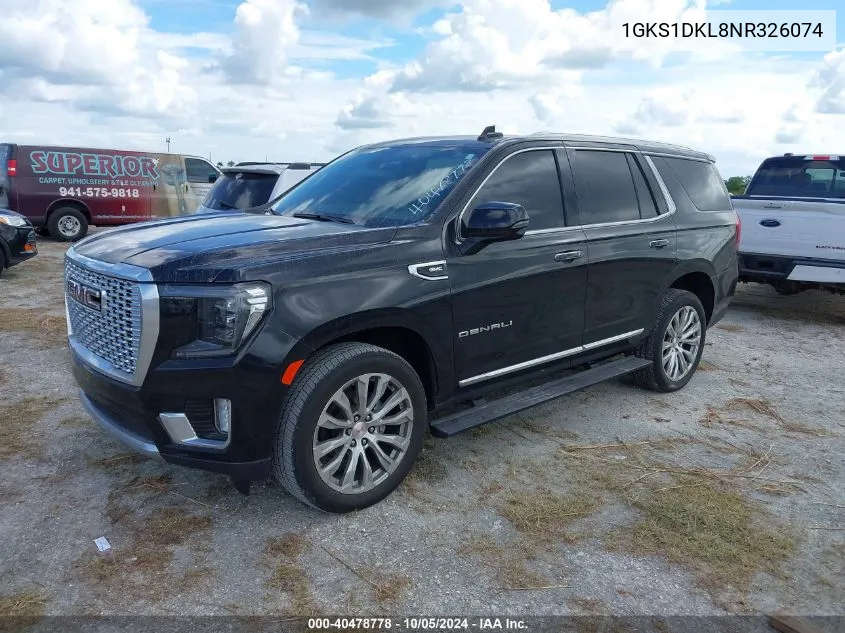 1GKS1DKL8NR326074 2022 GMC Yukon Denali