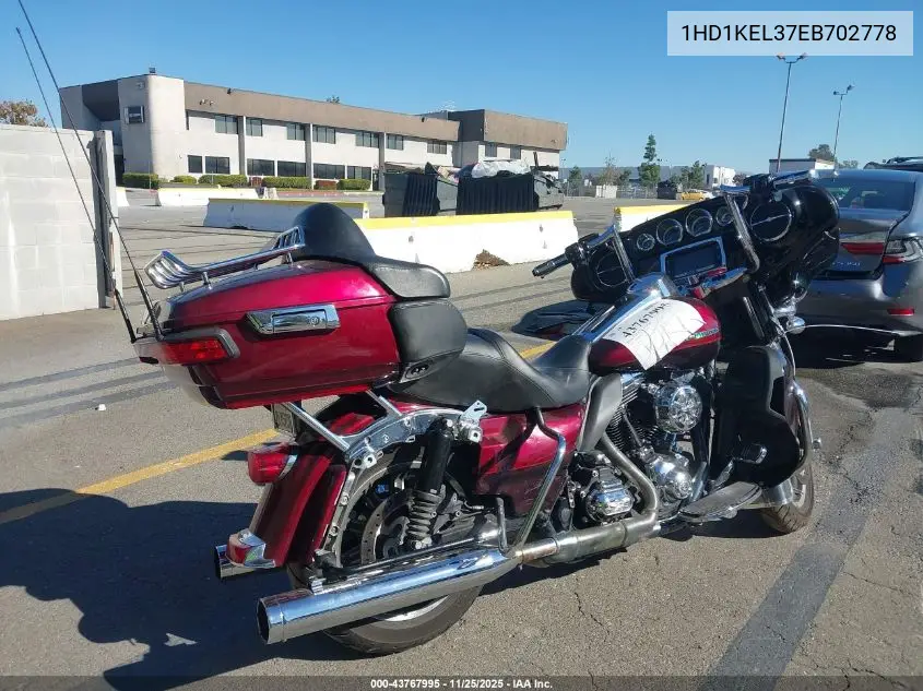 1HD1KEL37EB702778 2014 Harley-Davidson Flhtk Electra Glide Ultra Ltd