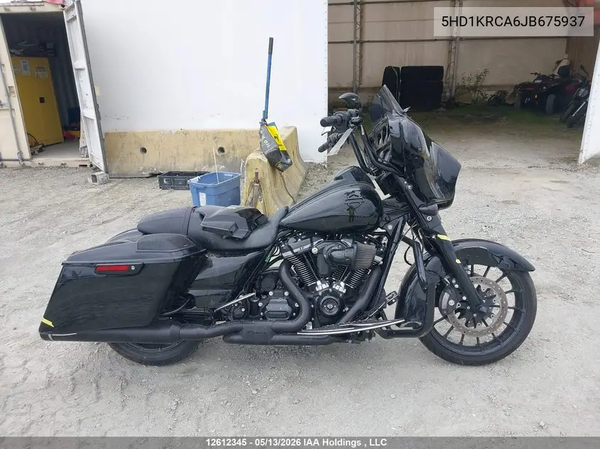 2018 Harley-Davidson Flhxs Street Glide Special VIN: 5HD1KRCA6JB675937 Lot: 12612345
