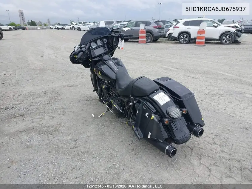 2018 Harley-Davidson Flhxs Street Glide Special VIN: 5HD1KRCA6JB675937 Lot: 12612345