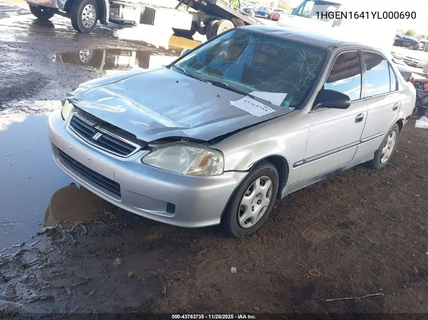 1HGEN1641YL000690 2000 Honda Civic Gx