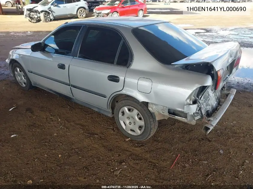 1HGEN1641YL000690 2000 Honda Civic Gx