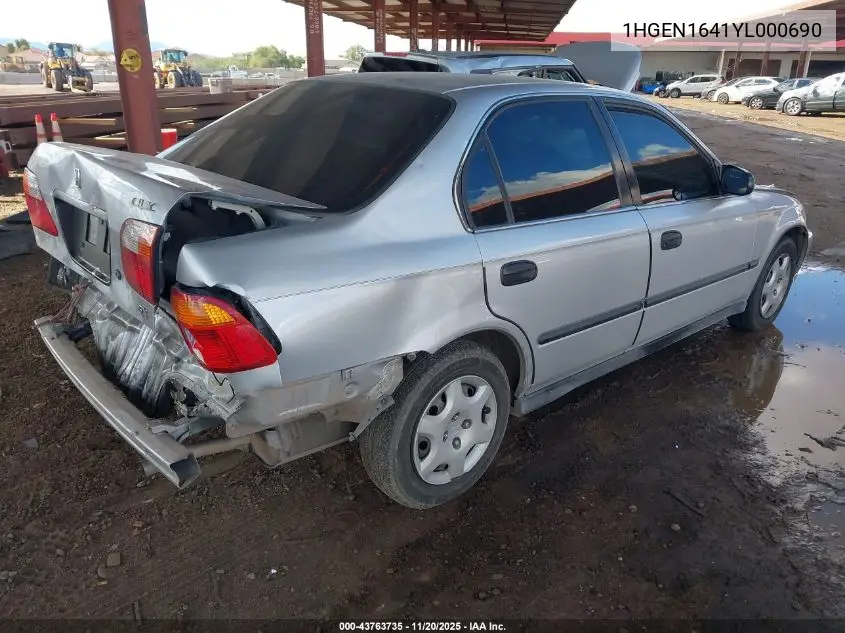 1HGEN1641YL000690 2000 Honda Civic Gx