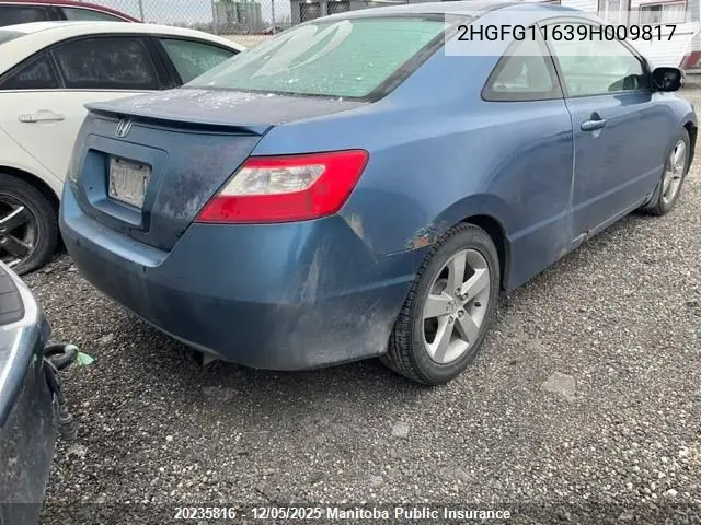 2HGFG11639H009817 2009 Honda Civic Lx-Sr