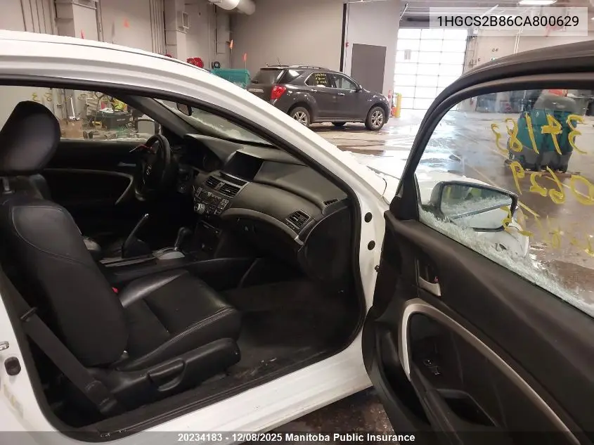 1HGCS2B86CA800629 2012 Honda Accord Ex-V6