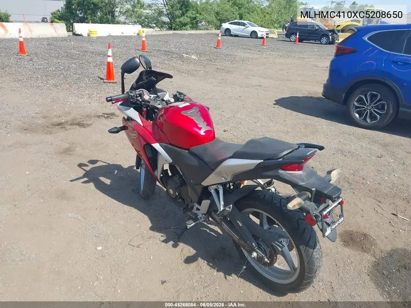 2012 Honda Cbr250 R VIN: MLHMC410XC5208650 Lot: 45268084