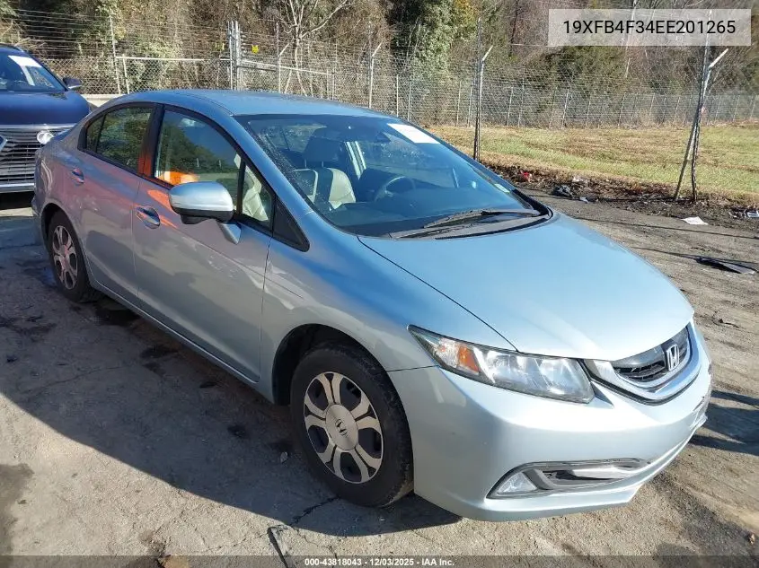 2014 Honda Civic Coupe Ex-L VIN: 19XFB4F34EE201265 Lot: 43818043