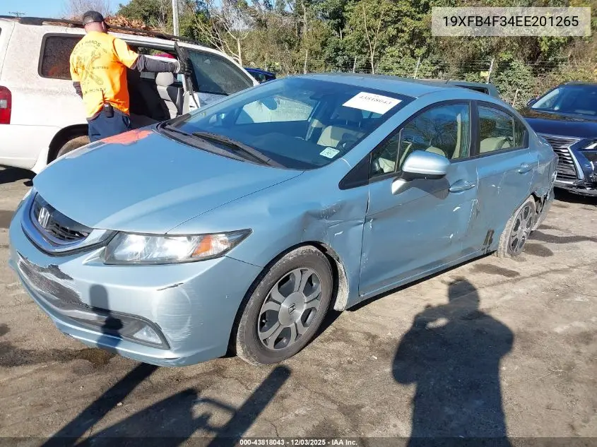 2014 Honda Civic Coupe Ex-L VIN: 19XFB4F34EE201265 Lot: 43818043