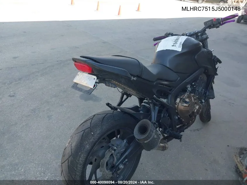 MLHRC7515J5000148 2018 Honda Cb650 F