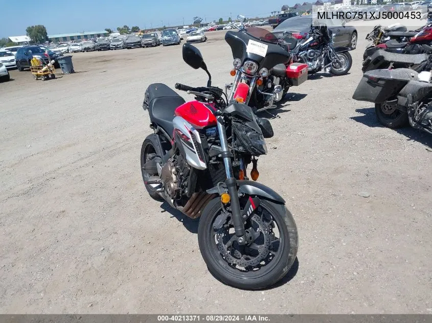 MLHRC751XJ5000453 2018 Honda Cb650 F