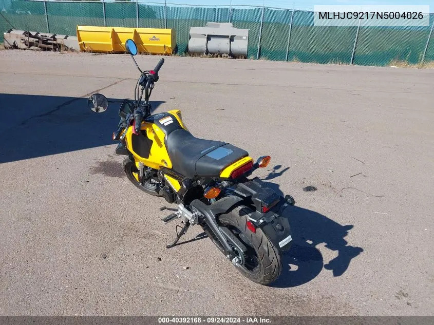 MLHJC9217N5004026 2022 Honda Grom 125