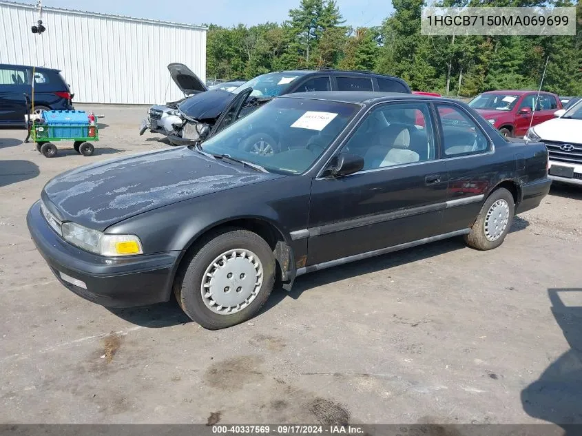 1991 Honda Accord Lx VIN: 1HGCB7150MA069699 Lot: 40337569